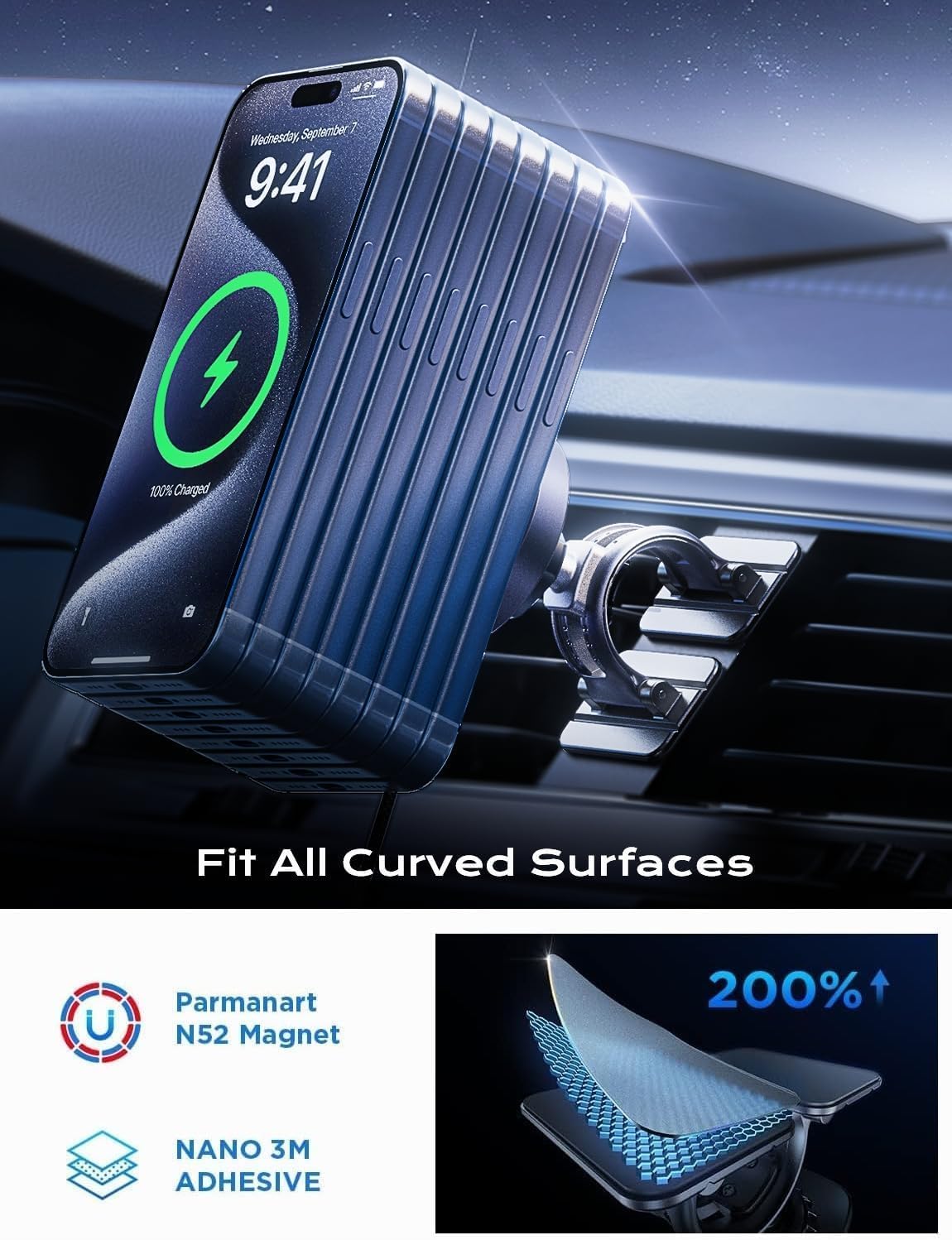 Thumbnail 5 de LISEN MagSafe Car Mount Charger 15W