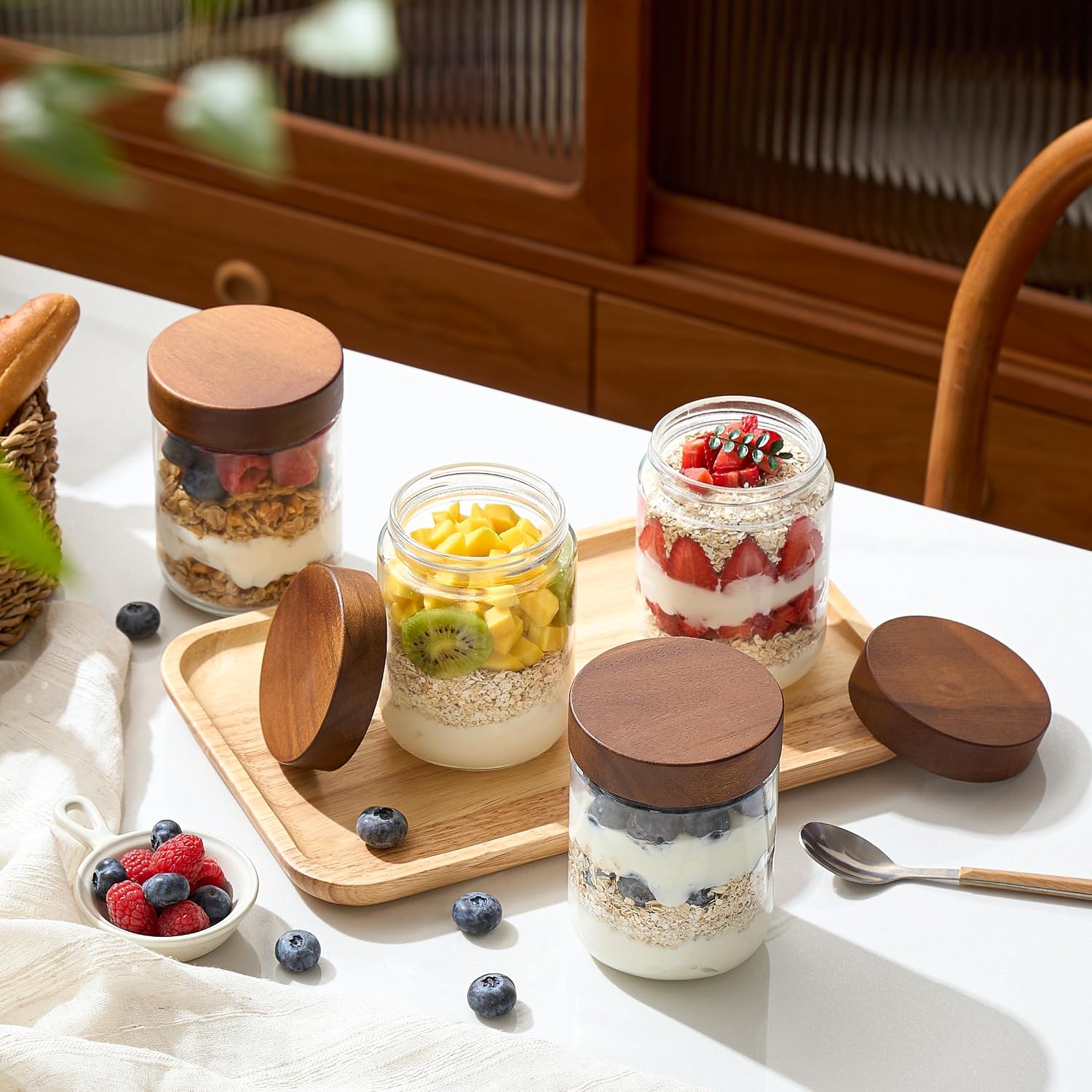 Thumbnail 3 de Danmu 16 oz Overnight Oats Containers with Lids