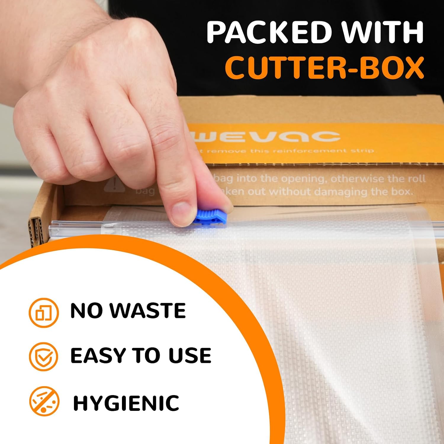 Detalle de Wevac 6-inch x 150-foot Vacuum Seal Roll Keeper with Cutter, BPA-Free