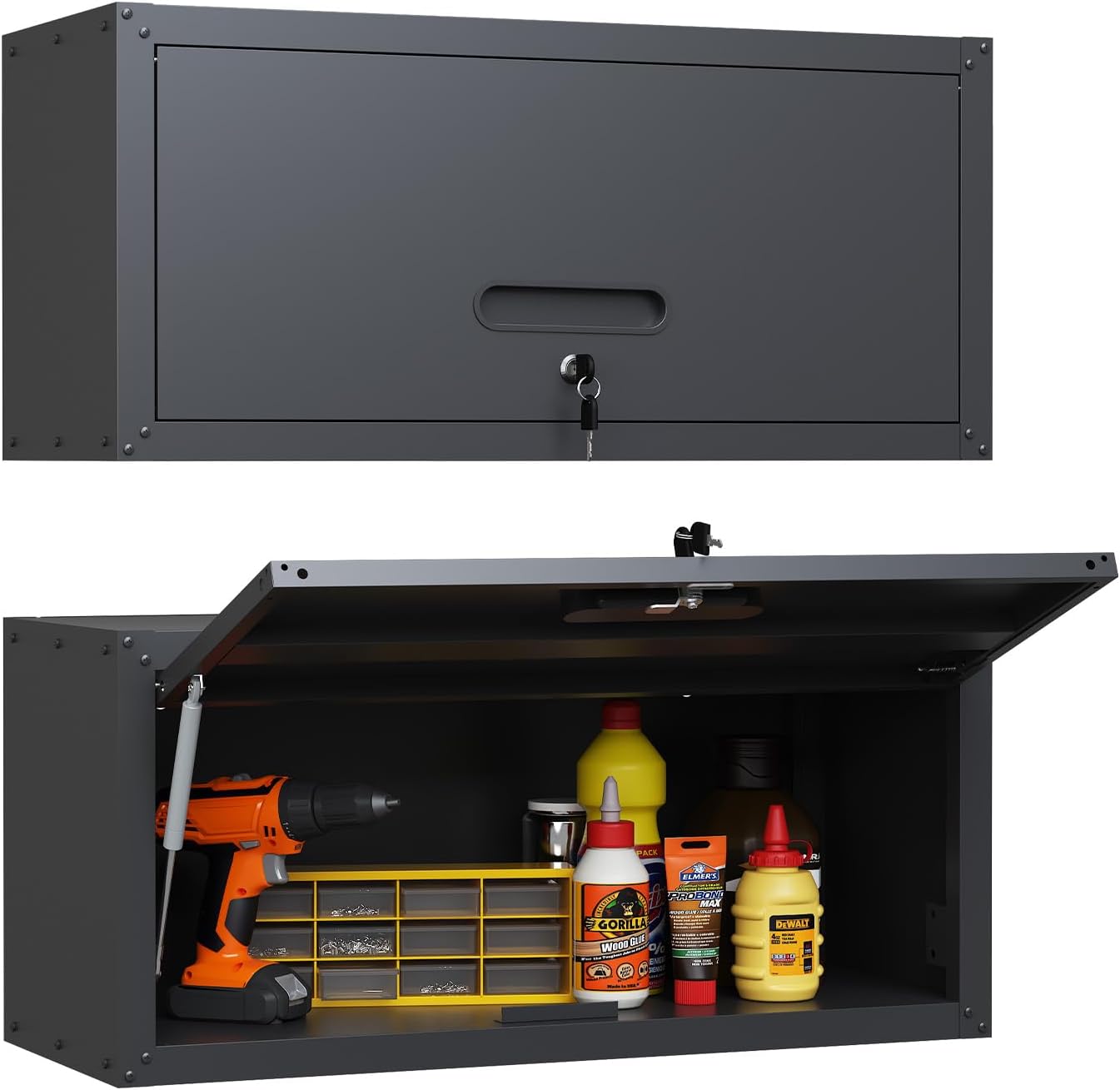 Detalle de FLIXELIO YZJ-BTC-B01 Steel Wall Cabinet with Lockable Flip-Up Door