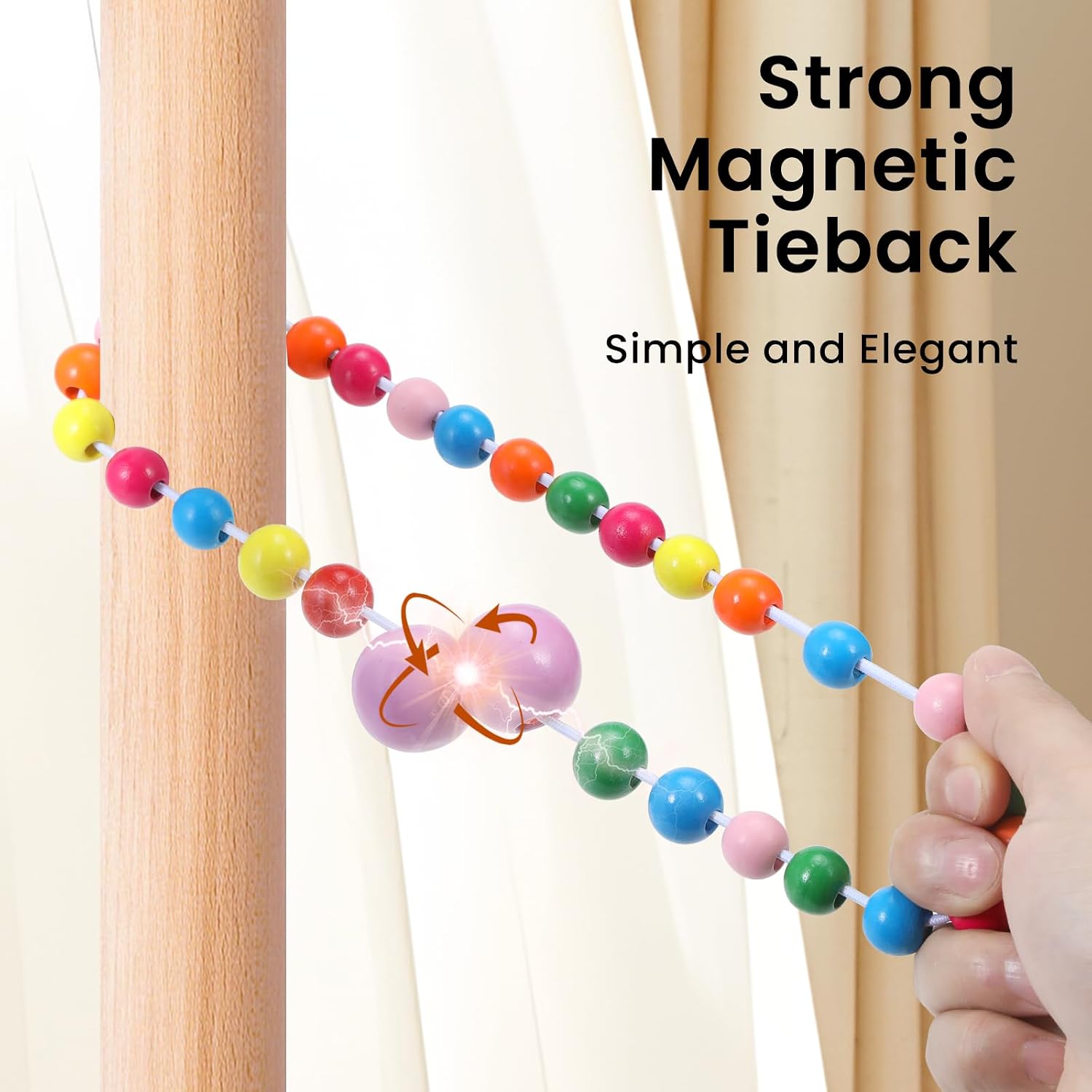 Detalle 2 de KLOGTSIND Magnetic Curtain Tiebacks, 6-Pack
