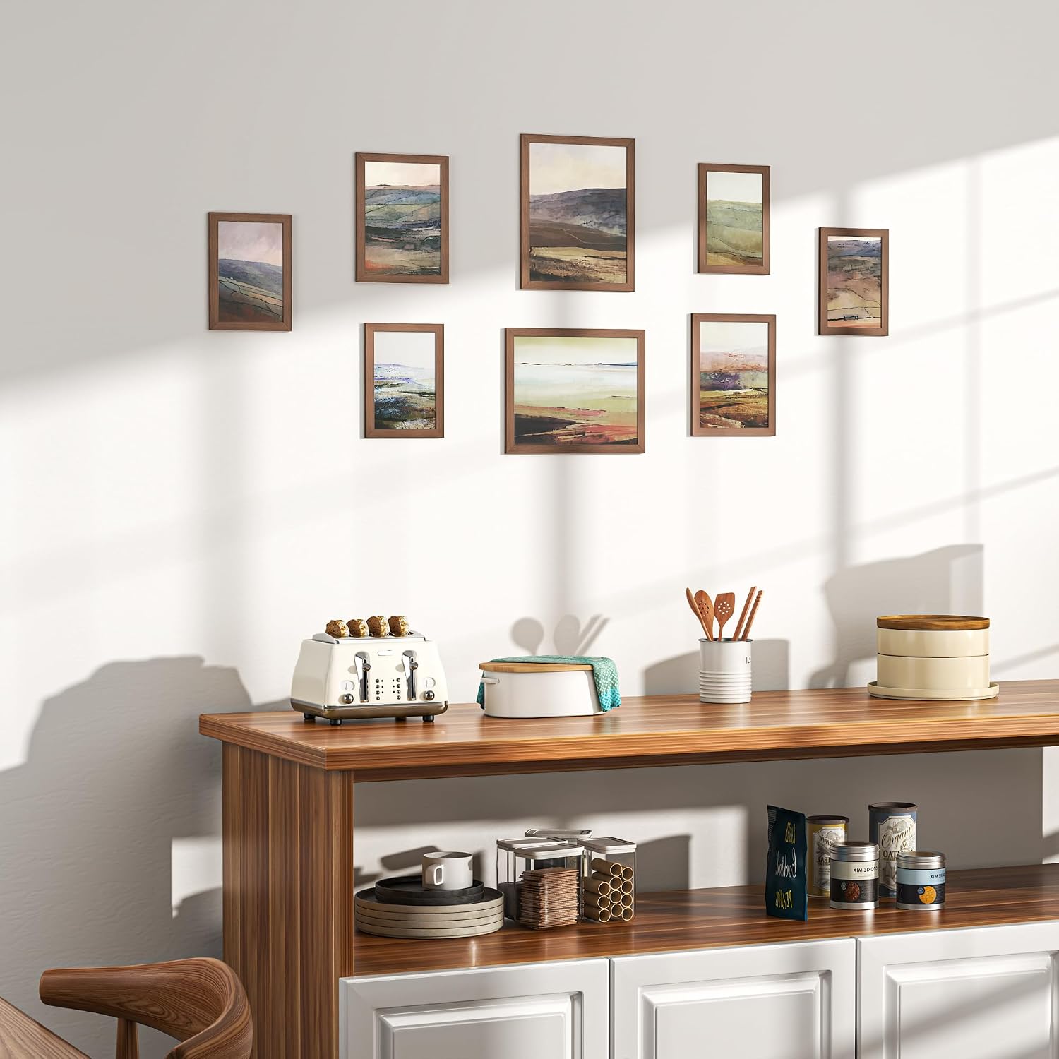 Thumbnail 4 de Feihorrm Set of 12 Walnut Photo Frames 4x6-8x10