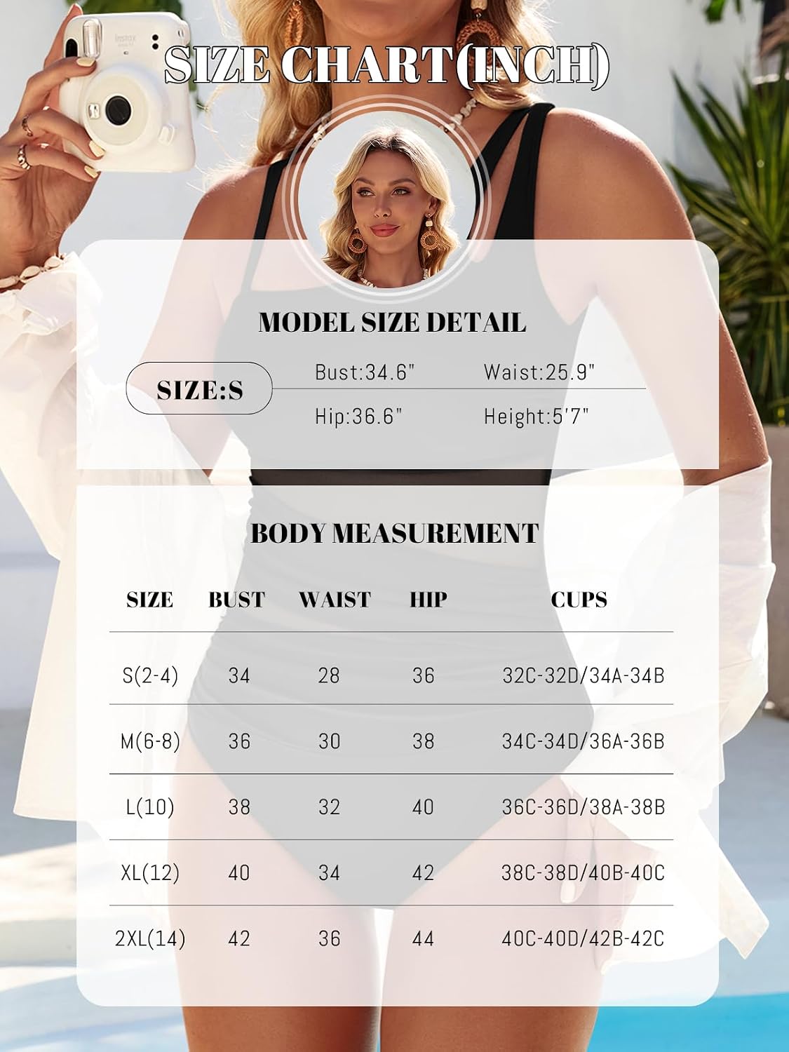 Thumbnail 5 de Dridreo Mesh Ruched Tummy Control One-Piece Swimsuit for Women