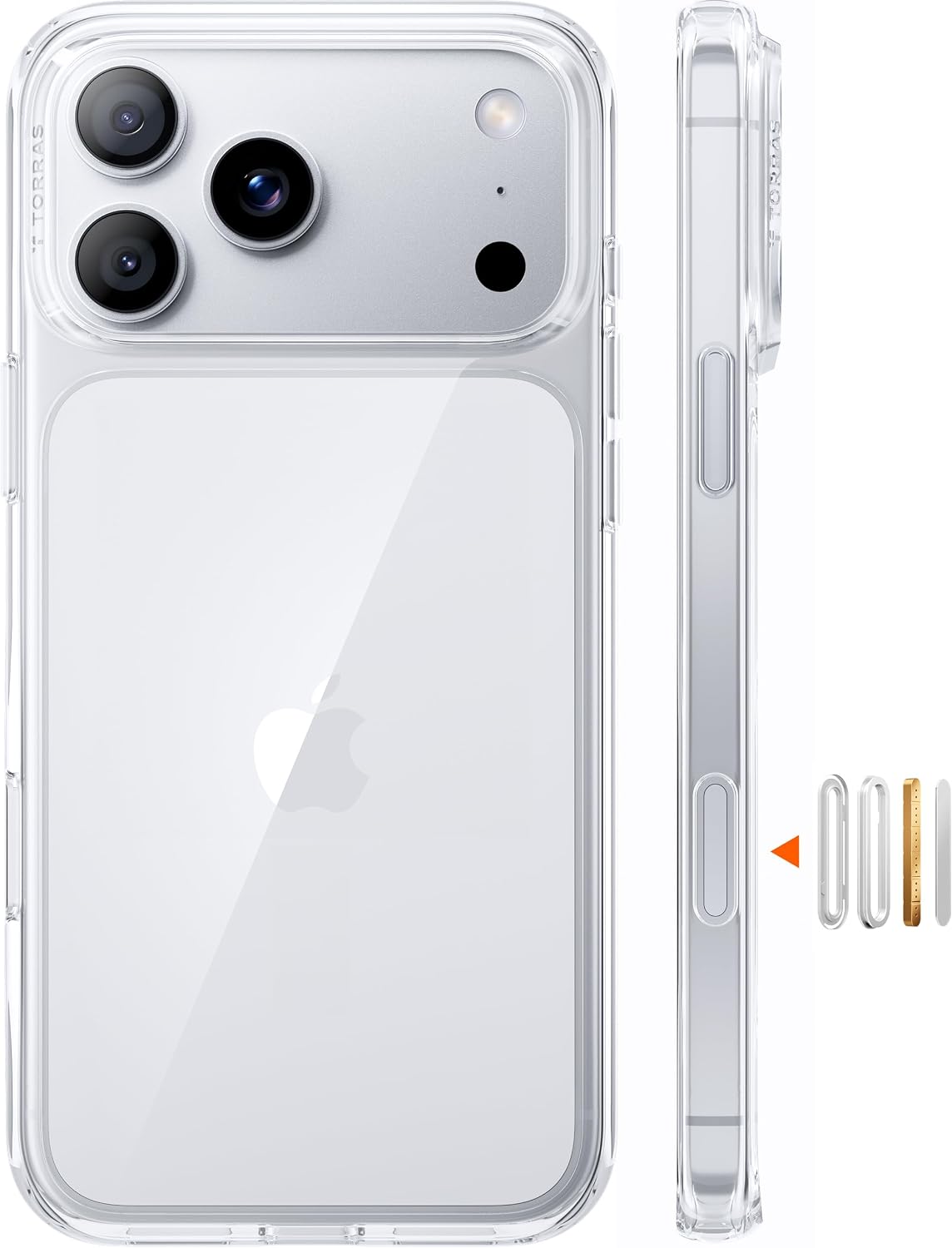Detalle de TORRAS Diamond Clear Case for iPhone 18 Pro Max, Slim Anti-Yellowing Design