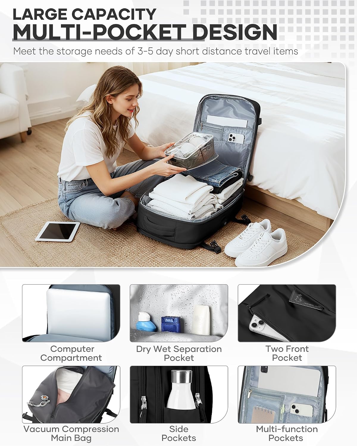 Thumbnail 4 de Vacuum Backpack Travel Bag 40x30x20