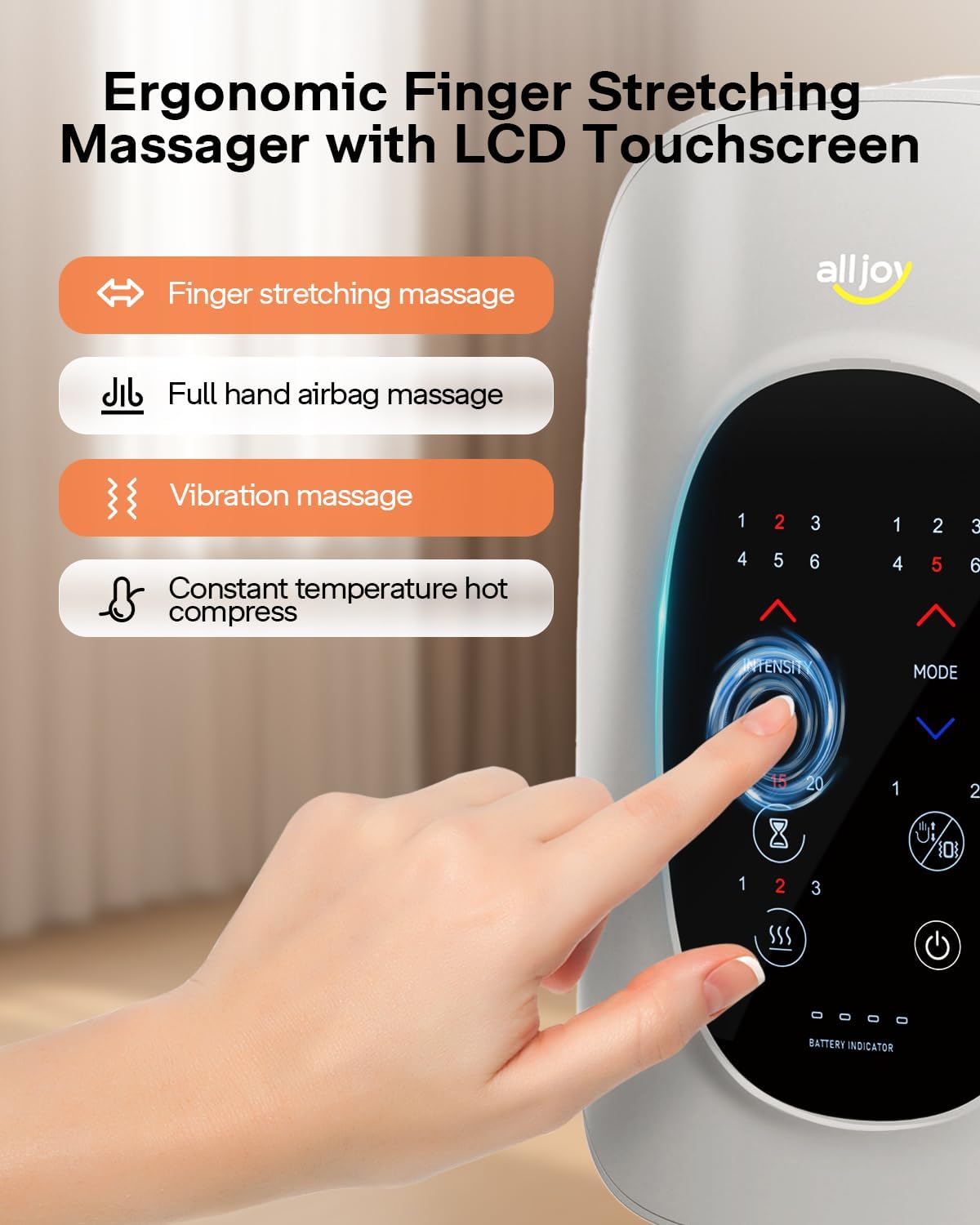 Thumbnail 2 de ALLJOY Hand Massager with Heat and Compression: therapeutic finger stretching and full-palm massage