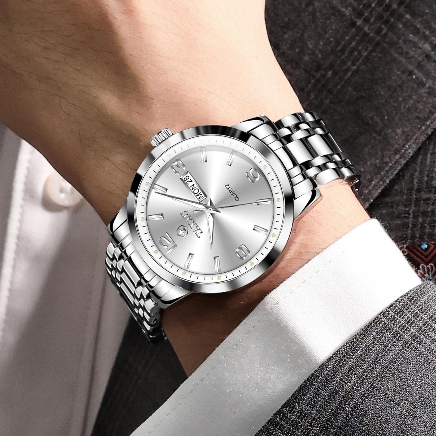 Thumbnail 2 de Taxau Herrenuhr – wasserdicht, Edelstahl, Luxus-Business-MultIFunktion
