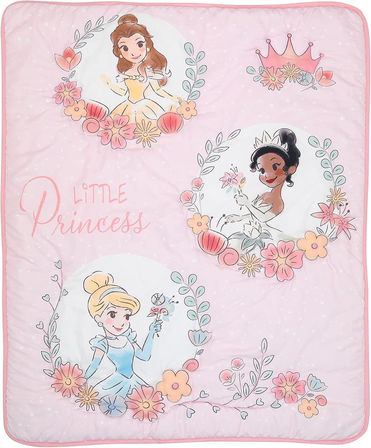 Detalle de Lambs & Ivy 893003V ディズニープリンセス ベビーベッド寝具3点セット ピンク