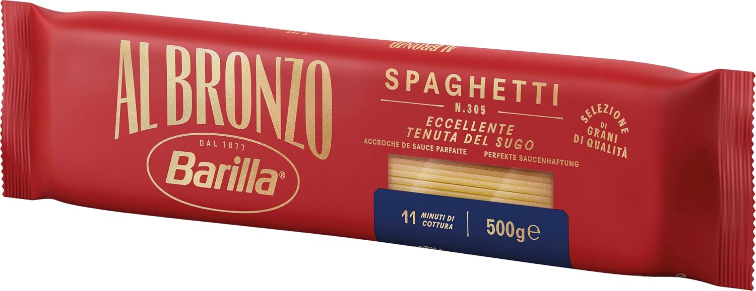 Detalle de Barilla Al Bronzo Spaghetti 500 g – Packung zu 4