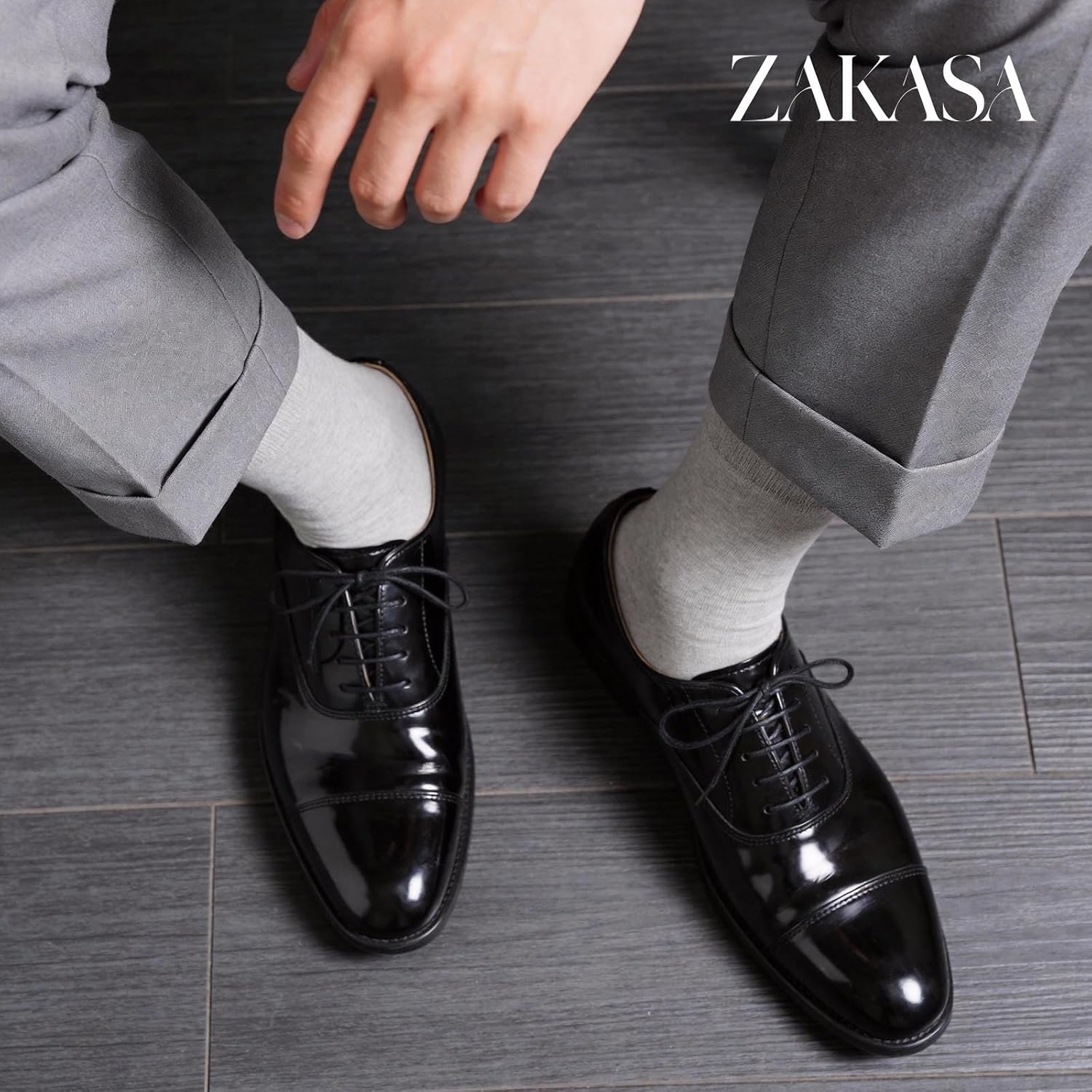 Detalle de ZAKASA calzini uomo in cotone 6 paia: classici business traspiranti senza cuciture