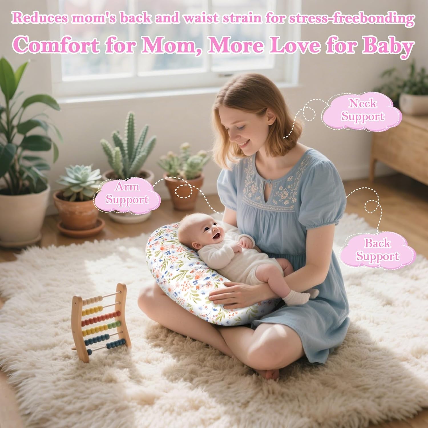 Thumbnail 5 de LLCJYYCY Nursing Pillow for Breastfeeding with Breathable Fill and Removable Cotton Cover