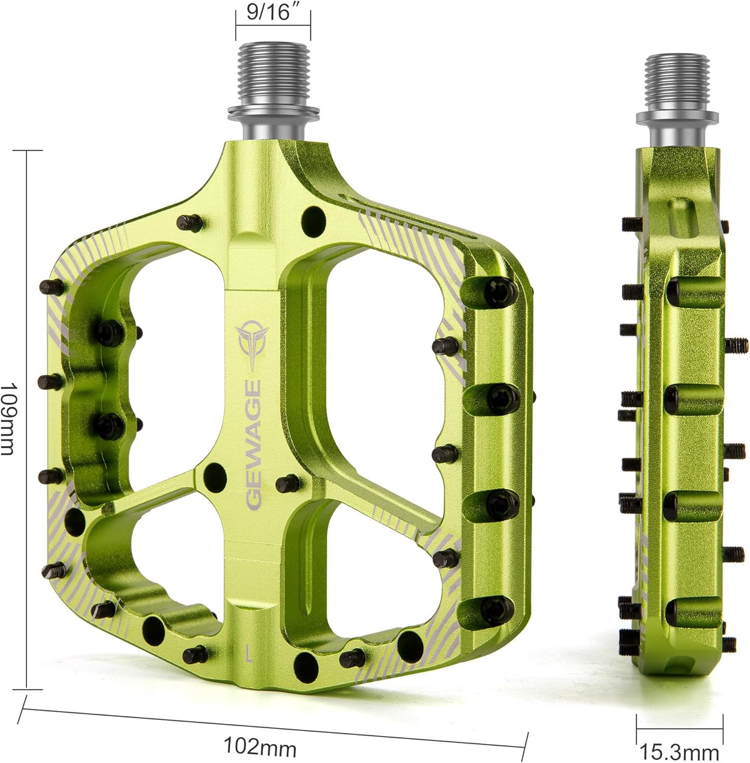 Thumbnail 3 de GEWAGE pédales VTT CNC aluminium avec roulements à billes et à aiguilles (24 picots antidérapants)
