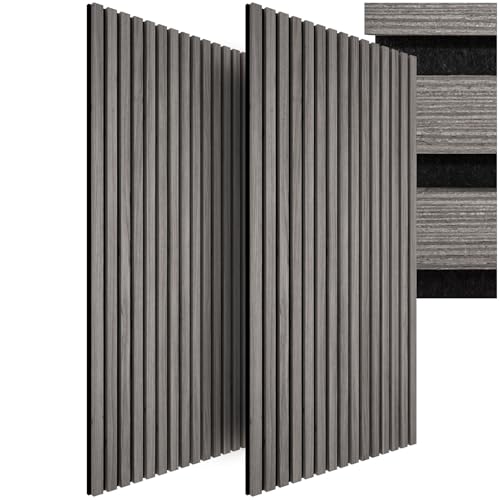Detalle de TecTake Set di 2 Pannelli Acustici in MDF con Impiallacciatura di Rovere – Design moderno e assorbimento sonoro efficace
