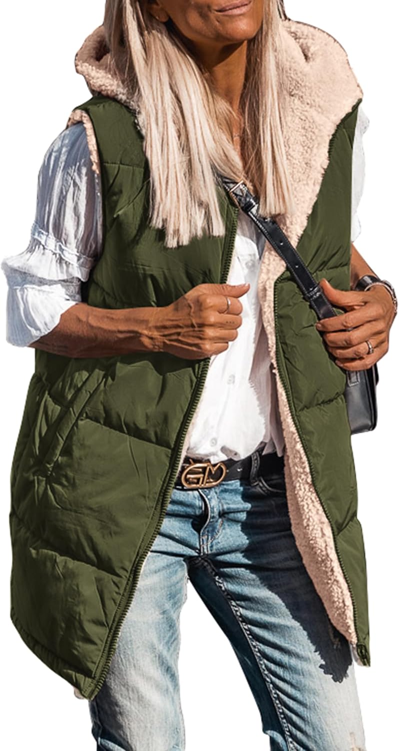 Thumbnail 3 de PRETTYGARDEN 2026 Reversible Long Fleece Vest