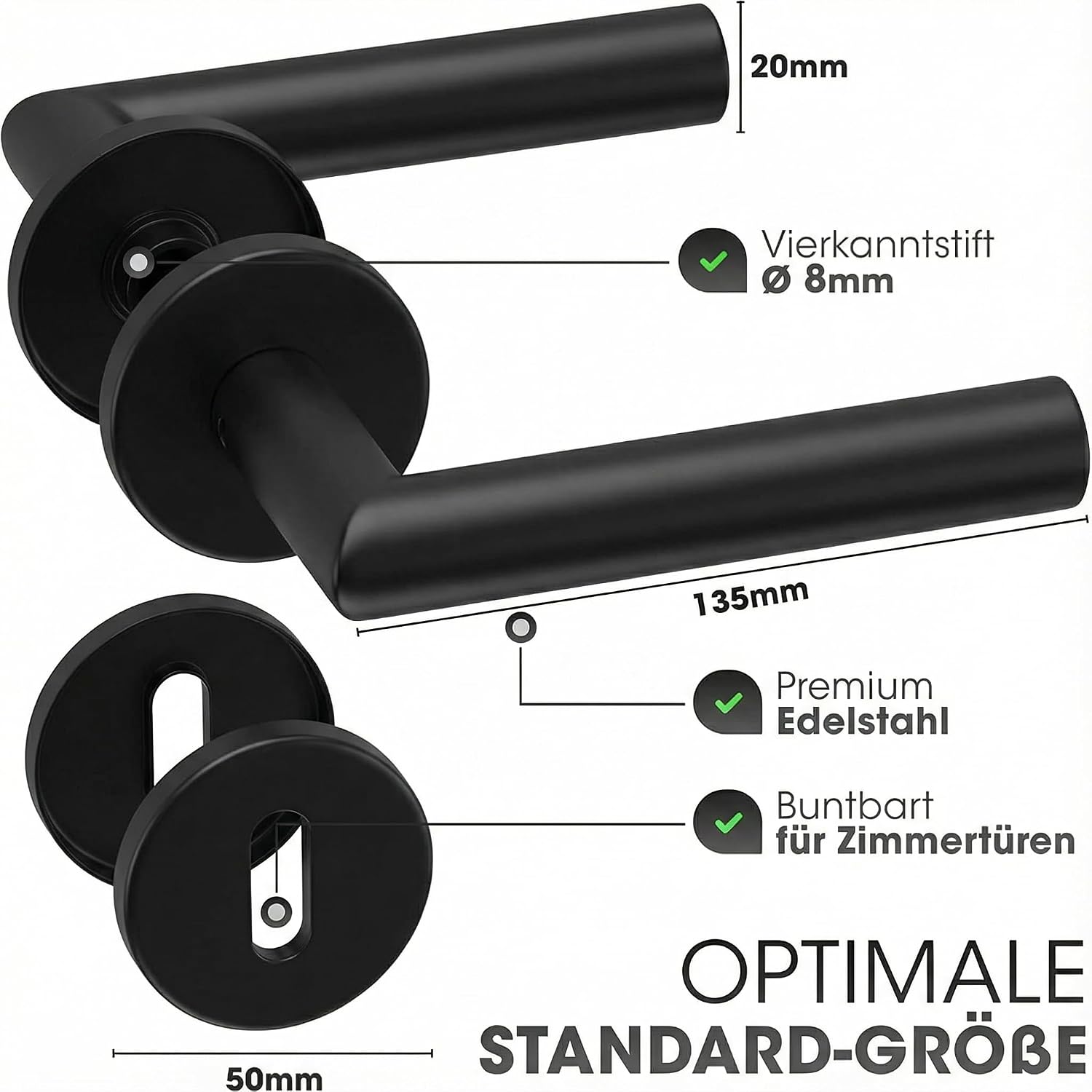 Detalle 2 de Vellure Türgriffe Schwarz Innentüren Premium BB