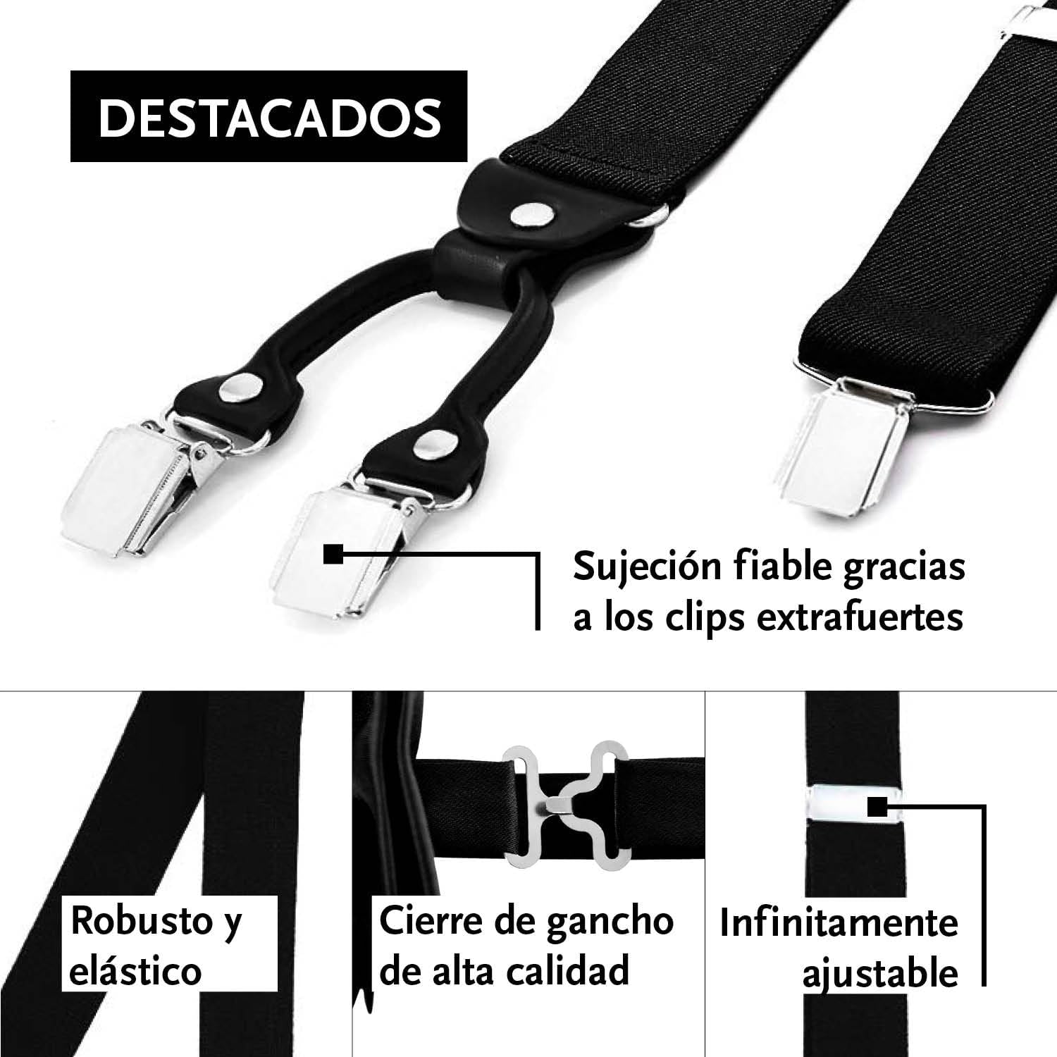 Detalle 2 de DonDon set tirantes y pajarita hombre 3,5 cm