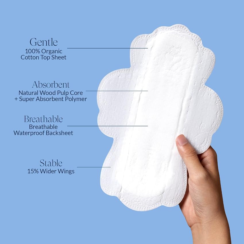Thumbnail 4 de 100% Organic Pads for Women 54ct Ultra Thin, Size 3 🩲