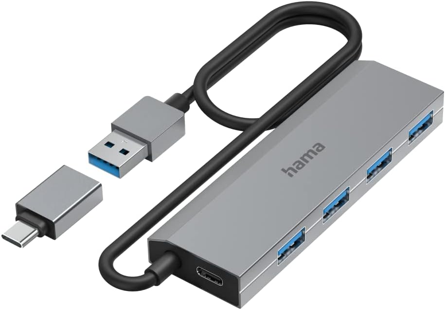 Thumbnail 5 de Hama USB-Hub mit Kartenleser (5 Ports) aus Aluminium – für Büro, Home Office & SD/microSD
