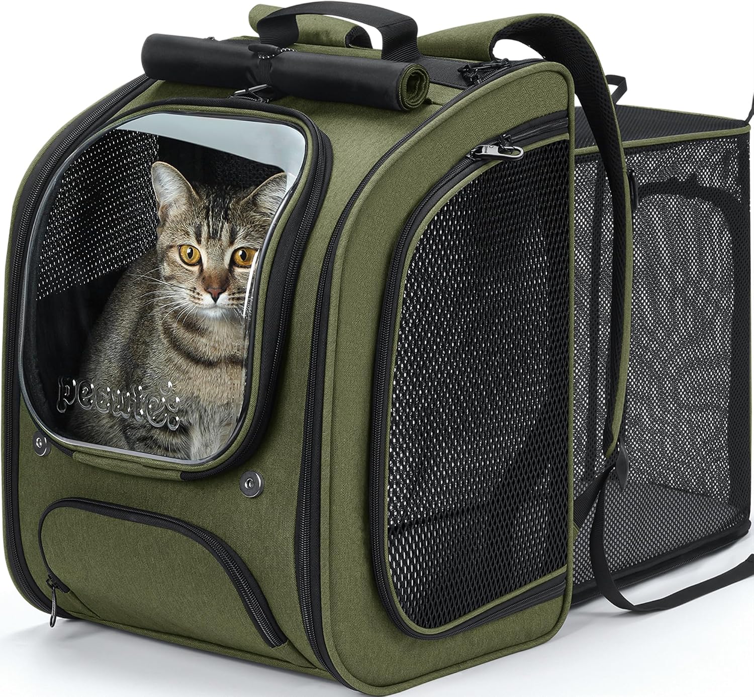 Detalle de pecute Cat Backpack Expandable – Large space bubble window carrier for walking, hiking & travel