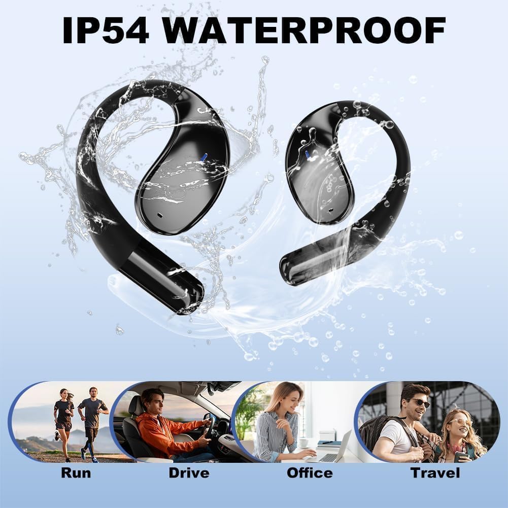 Thumbnail 5 de Caijin Auricolari Sportivi Wireless con Gancio – Bluetooth 5.4, IP54 e 60 Ore di Riproduzione
