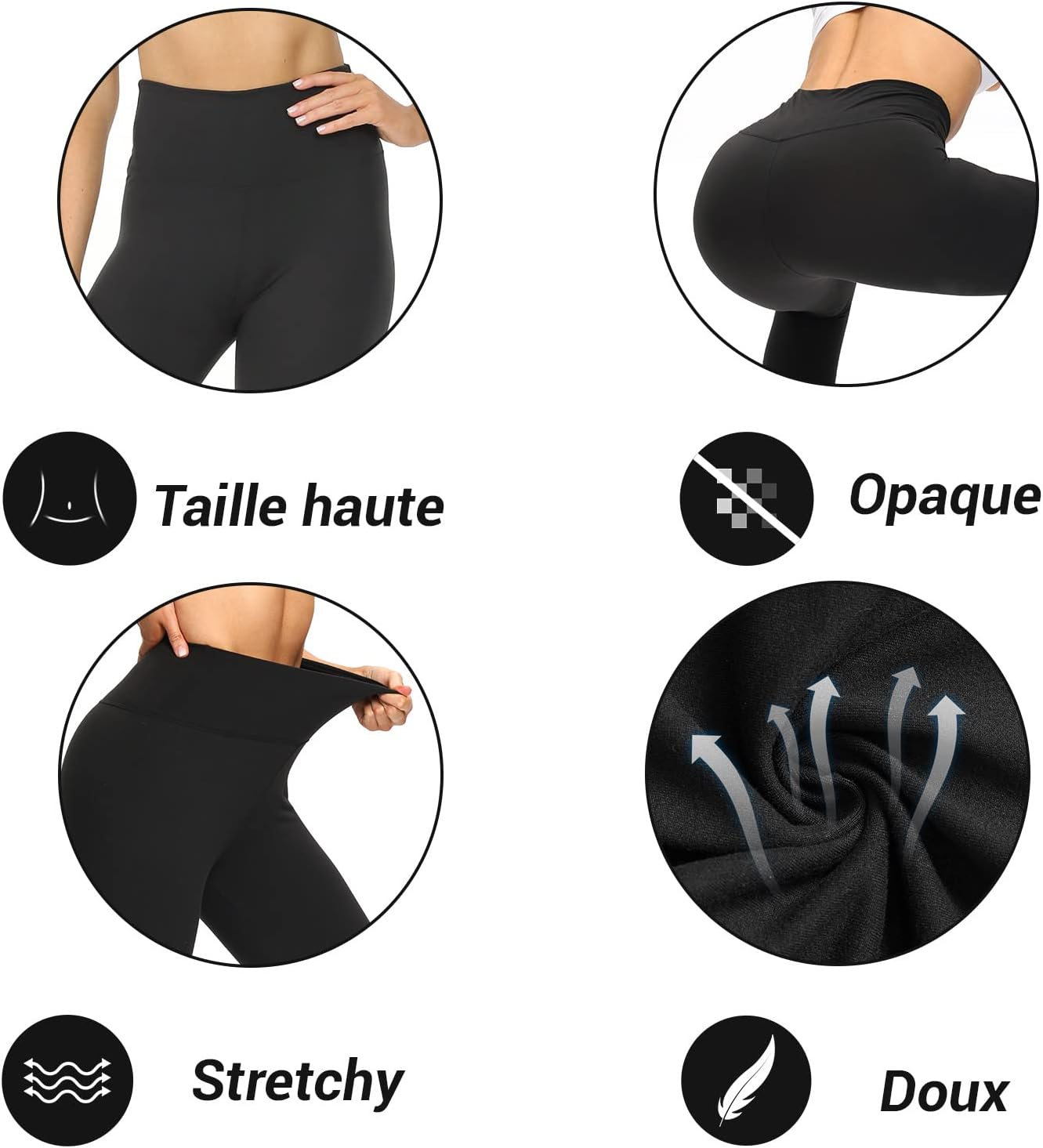 Thumbnail 2 de DDOBB Leggings 4,5" High Waist Schwarz