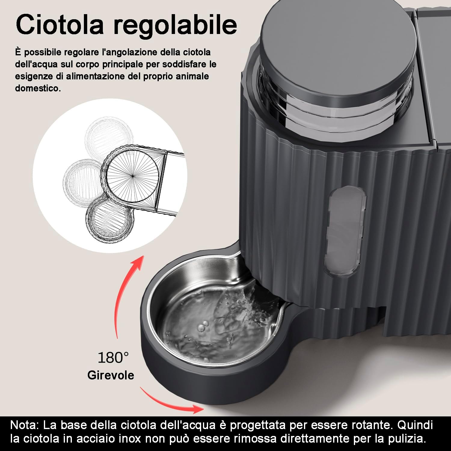 Thumbnail 3 de Gardner Pet distributore automatico 2 in 1 non elettrico cibo e acqua per gatti da 6L + 6L con ciotole in acciaio