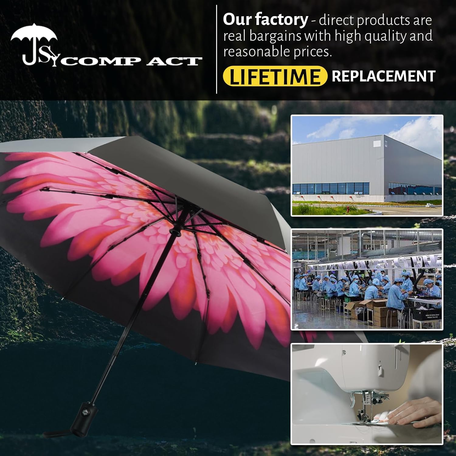 Thumbnail 6 de SY COMPACT Travel Umbrella Windproof Automatic Unbreakable – Practical UK traveller companion