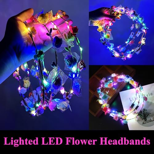 Thumbnail 2 de Defresit 16PCS LED Flower Headband – Multicolour Light-Up Crown for Women, Girls and Kids
