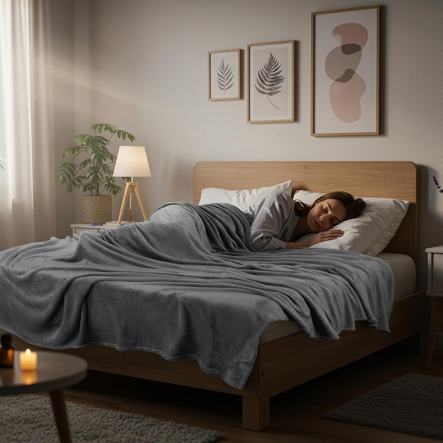 Thumbnail 5 de Utopia Bedding Kuscheldecke 200x150 Grau Flausch Fleecedecke