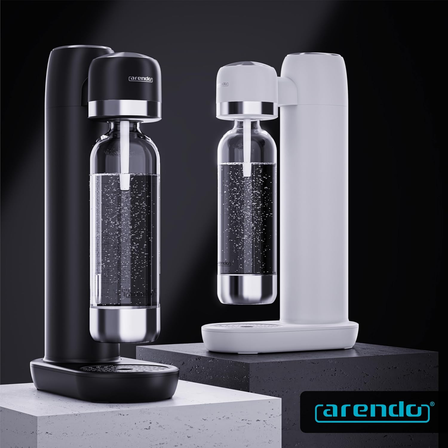Detalle de Arendo Soda Maker Wassersprudler – BPA-freie 1000 ml Flasche, kompatibel mit 60 L CO2 Zylindern
