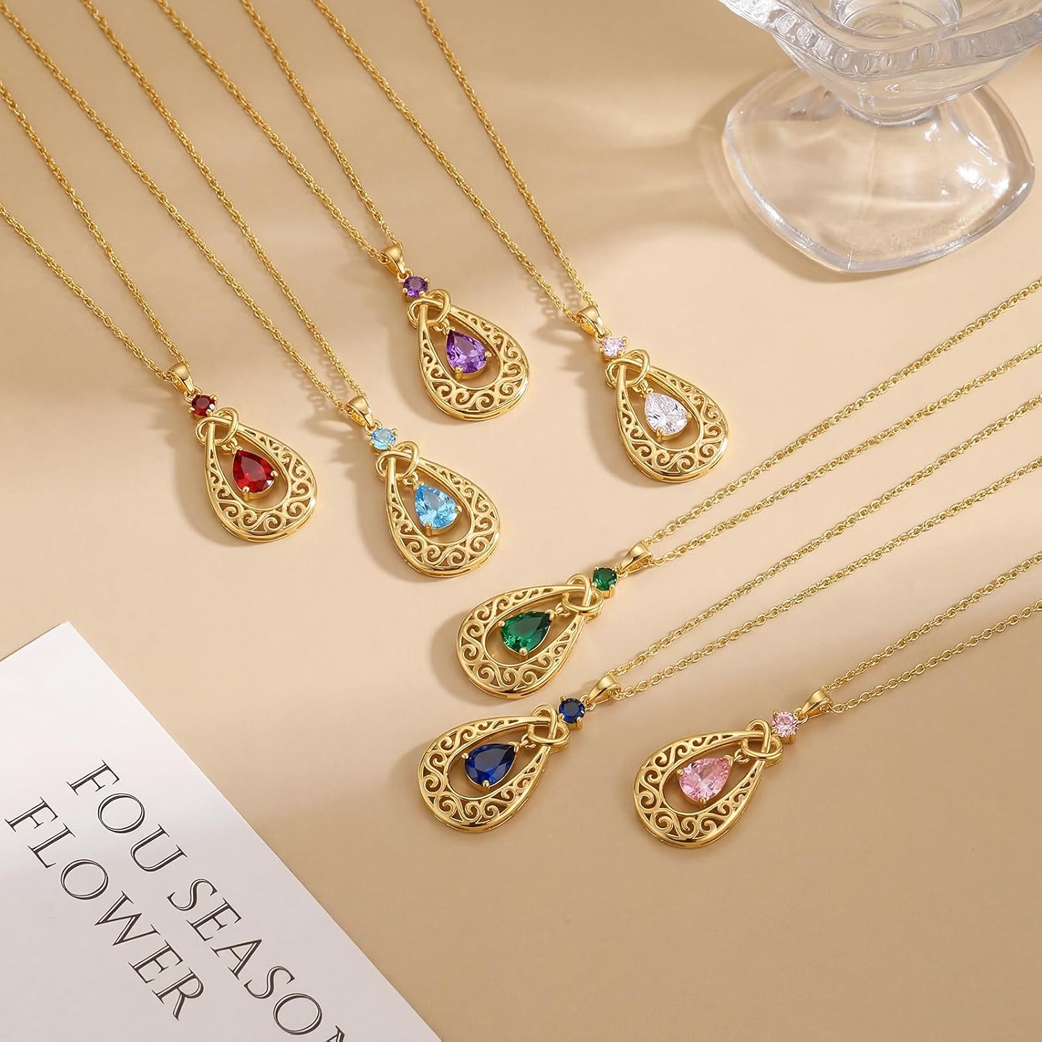 Detalle de Birthstone Necklace, Sterling Silver