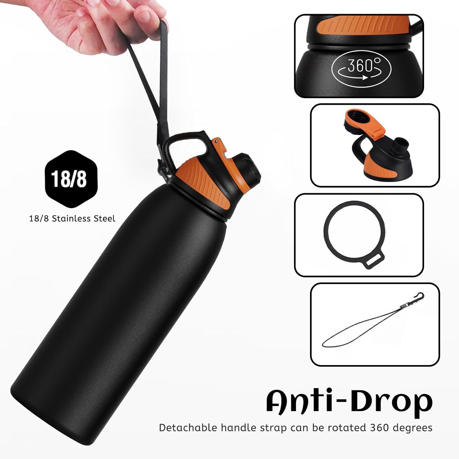 Thumbnail 2 de Fjbottle BPA-free stainless steel water bottle with magnetic lid (600ml–1.5L)