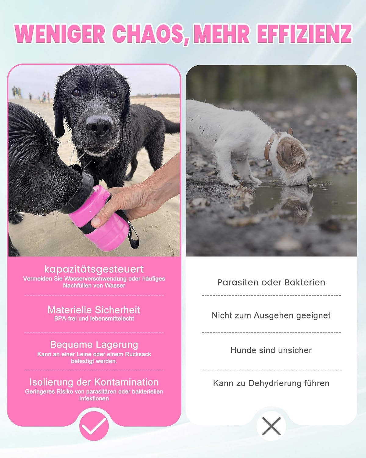 Thumbnail 6 de lesotc Hundetrinkflasche 520 ml Rosa