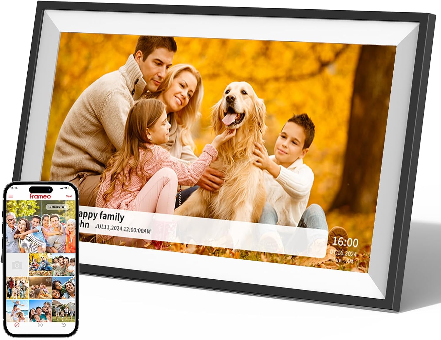 Thumbnail 6 de Frameo 10.1-Inch Digital Photo Frame (1280x800 IPS Touch Screen, 16GB Wi‑Fi, Auto‑Rotate, SD Support)