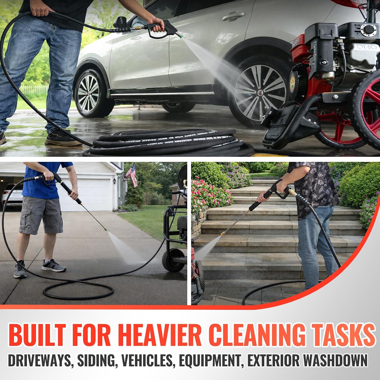 Thumbnail 6 de YAMATIC 3/8 in Pressure Washer Hose, 200 ft, 4000 PSI, Swivel Connector