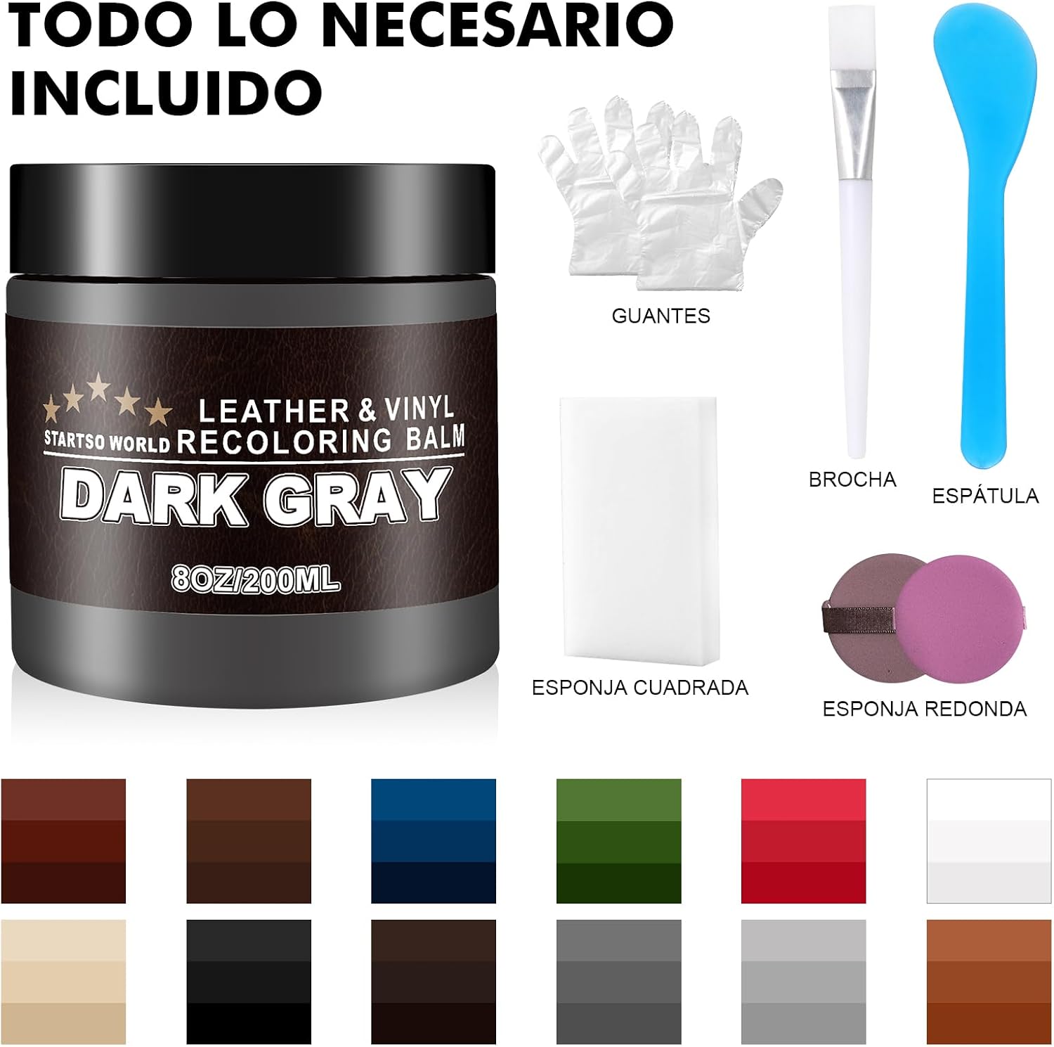 Thumbnail 6 de STARTSO WORLD Kit Reparación de Cuero 200 ml gris oscuro