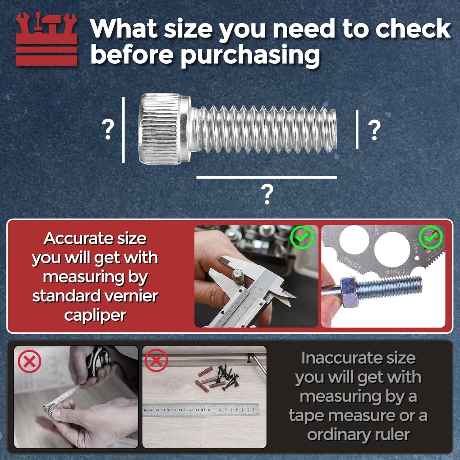 Thumbnail 6 de Kozelo 10 pack Socket Head Cap Screws 1/4"-20 x 3/4" UNC 304 Stainless Steel (Allen drive)