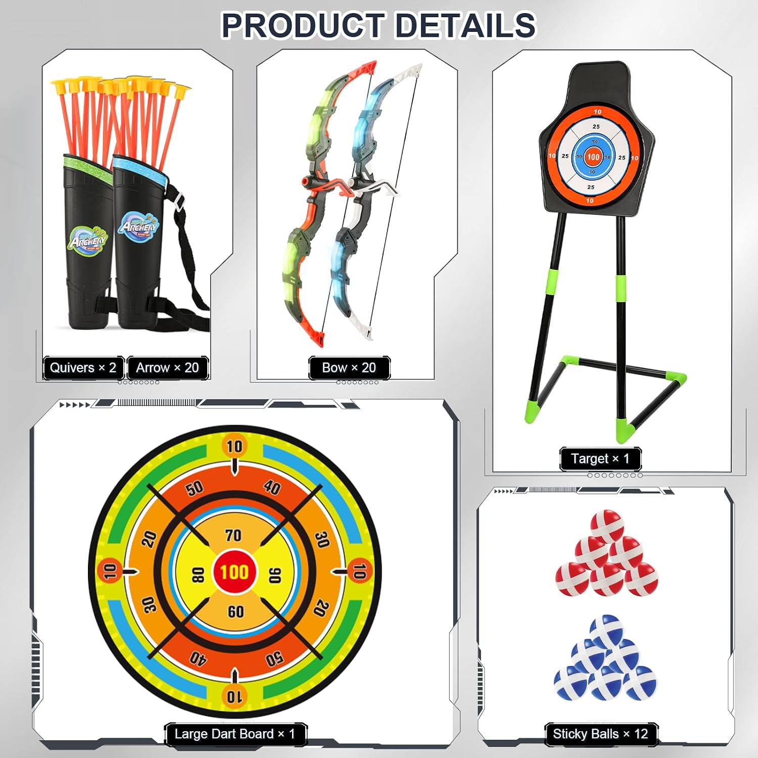 Detalle 2 de Kids' Archery Set with LED Bows