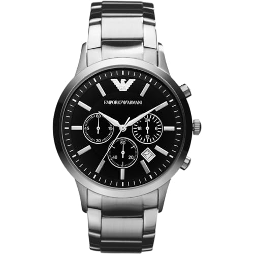 Detalle de Reloj Emporio Armani Watch For Men Quartz Cronógrafo de 43 mm con correa de acero