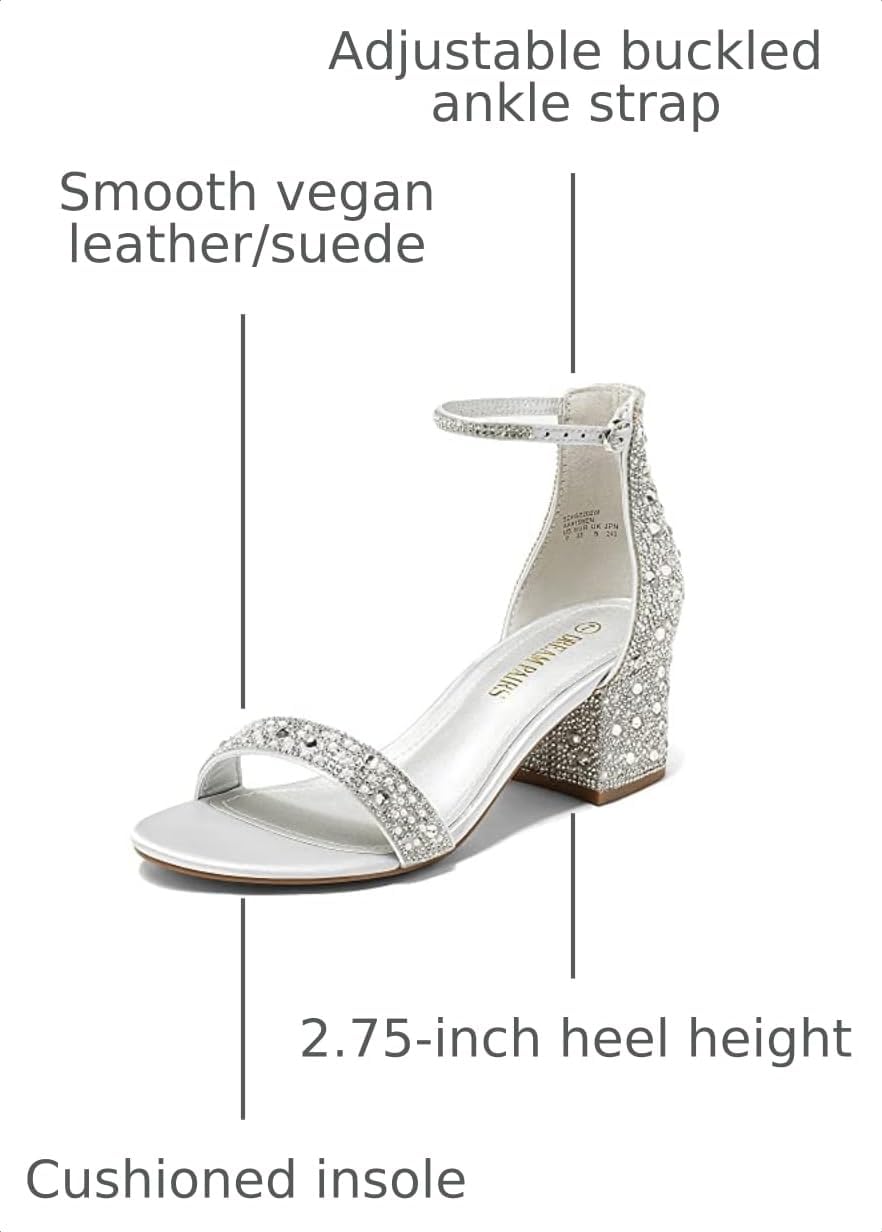 Detalle de DREAM PAIRS Women’s Low-Chunk Low Heel Pump Sandal with Adjustable Ankle Buckle
