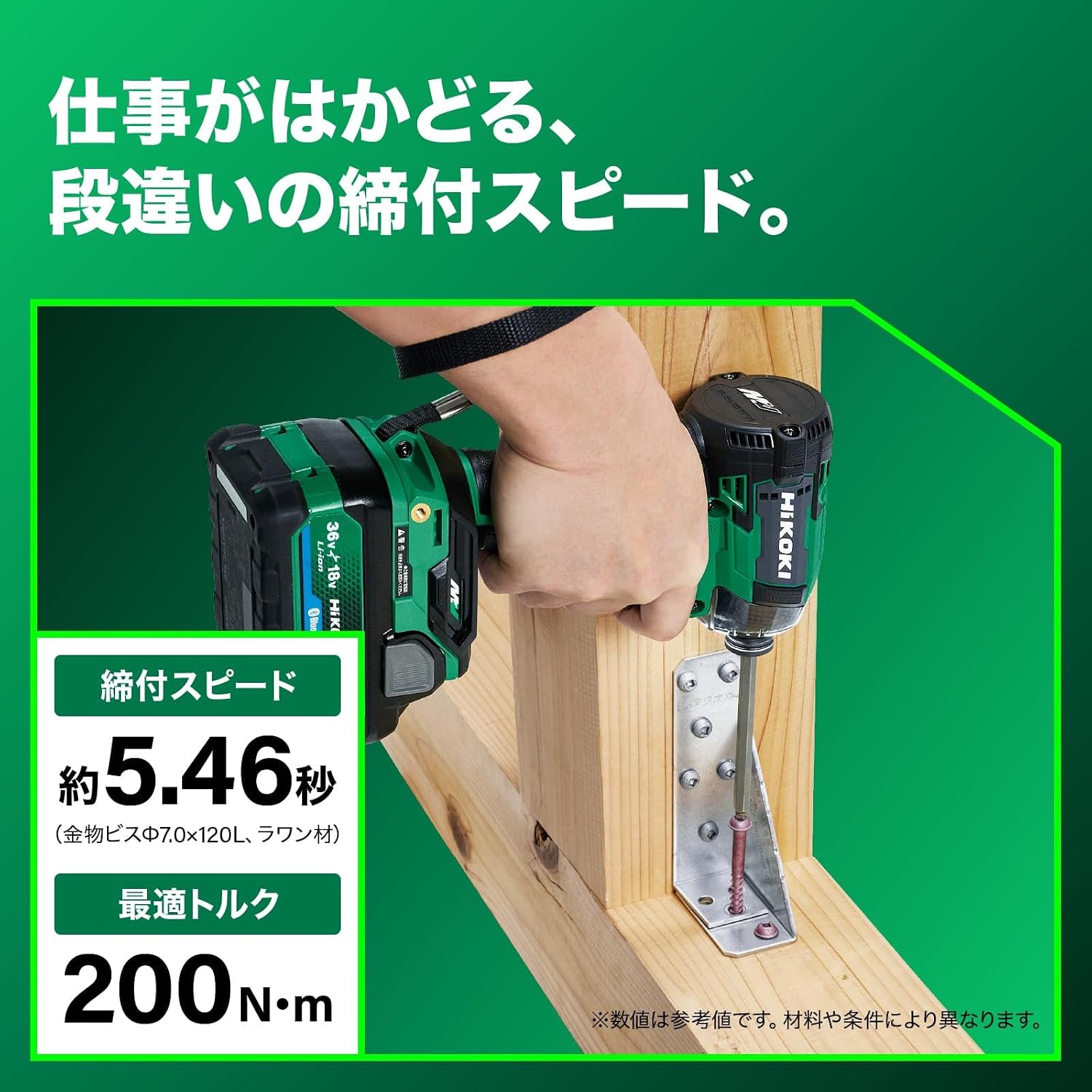 Thumbnail 4 de HiKOKI WH36DD(NNNL) 36V充電式インパクトドライバー 111mmボディ・9灯LED