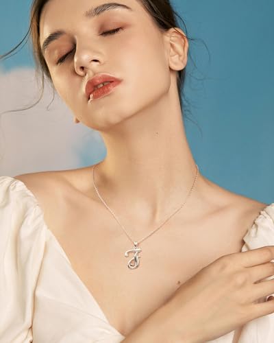 Thumbnail 7 de Mesovor Collares de Plata de ley 925 con inicial y corazón en oro rosa (Letra I) — regalo personalizado para ella