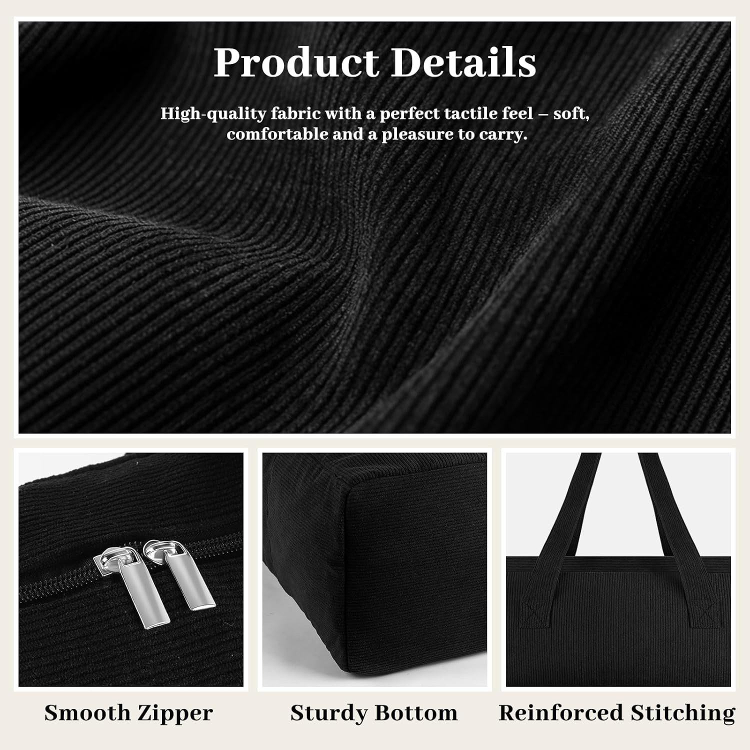 Thumbnail 5 de NADSSJL Cord Tasche Damen – Große Tote mit 17-Zoll- Laptopfach, 28 L
