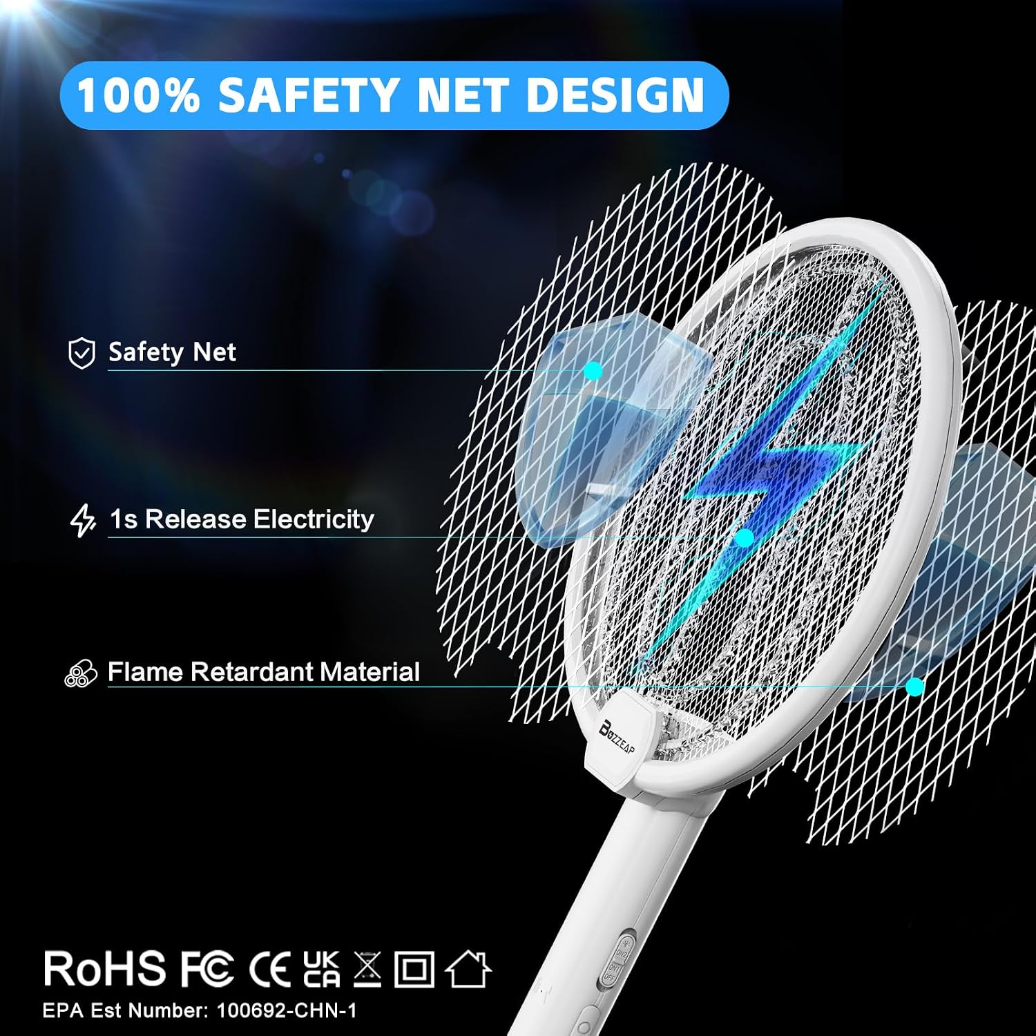 Thumbnail 1 de buzzeap Electric Fly Swatter 1200 mAh