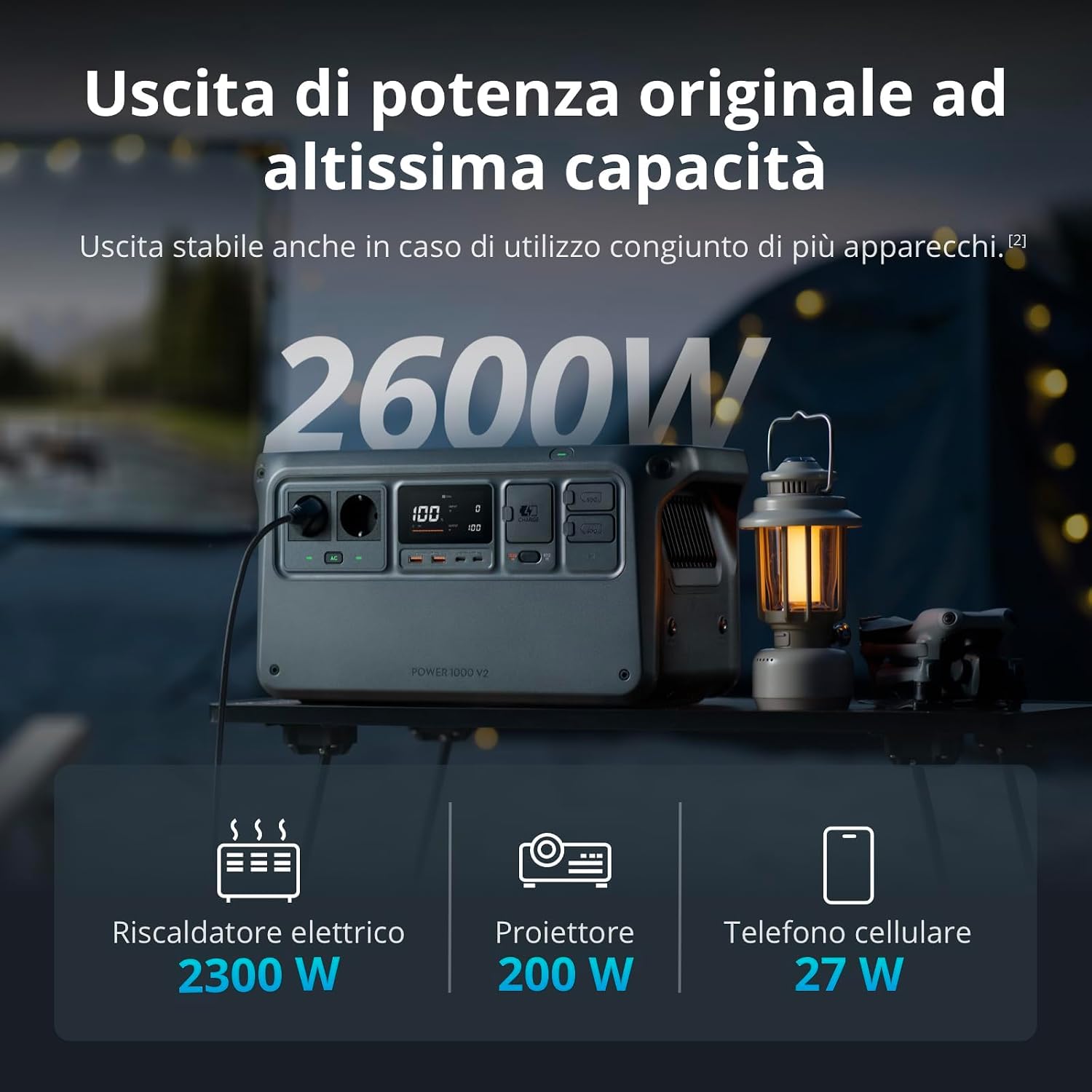 Detalle de DJI Power 1000 V2 1024Wh generatore portatile ⚡📦📱📷📺🔋📟📻📡📡📡📡📡📡📡📡📡📡
