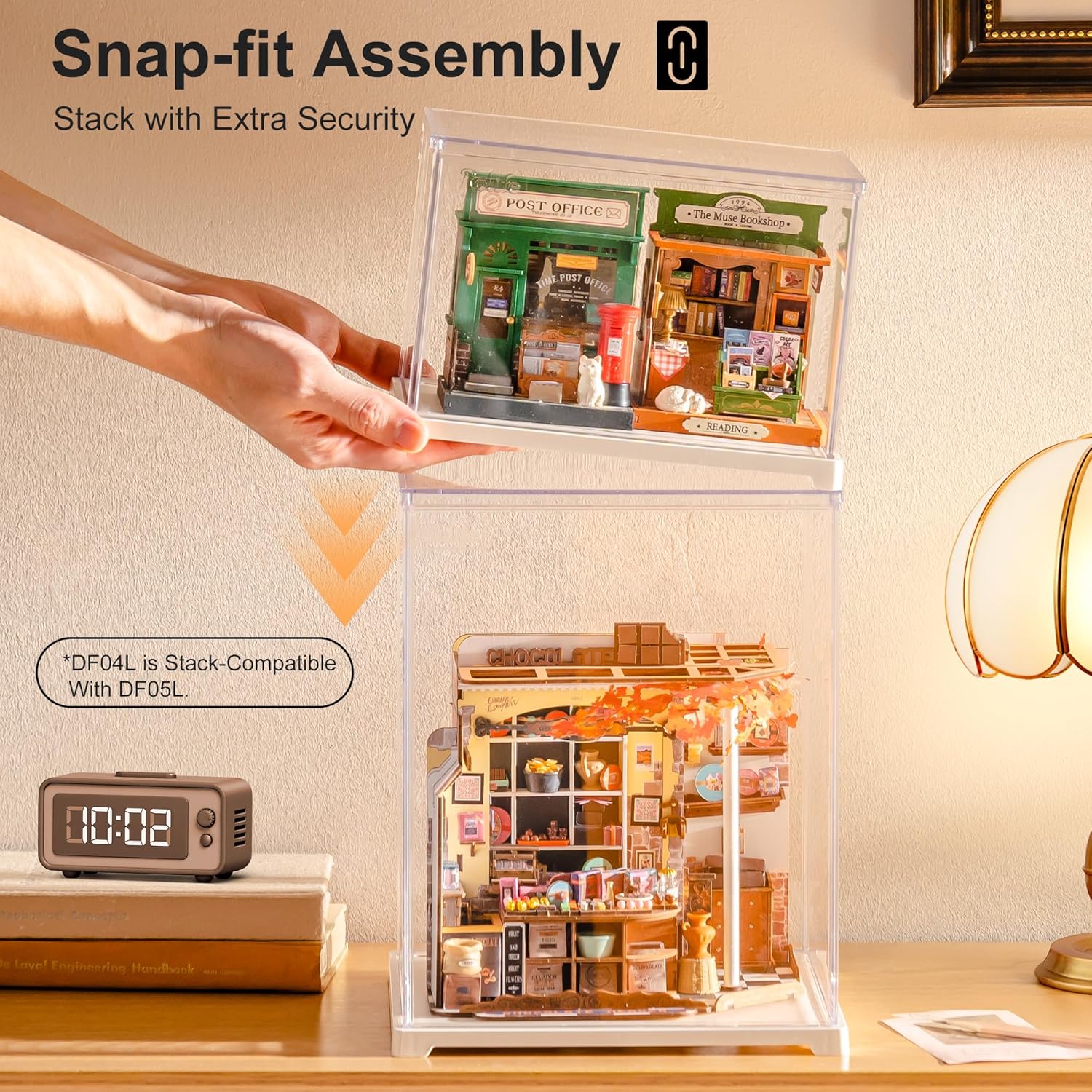 Thumbnail 6 de Rolife Acrylic Display Case DF04L dustproof display box with front door and cable port