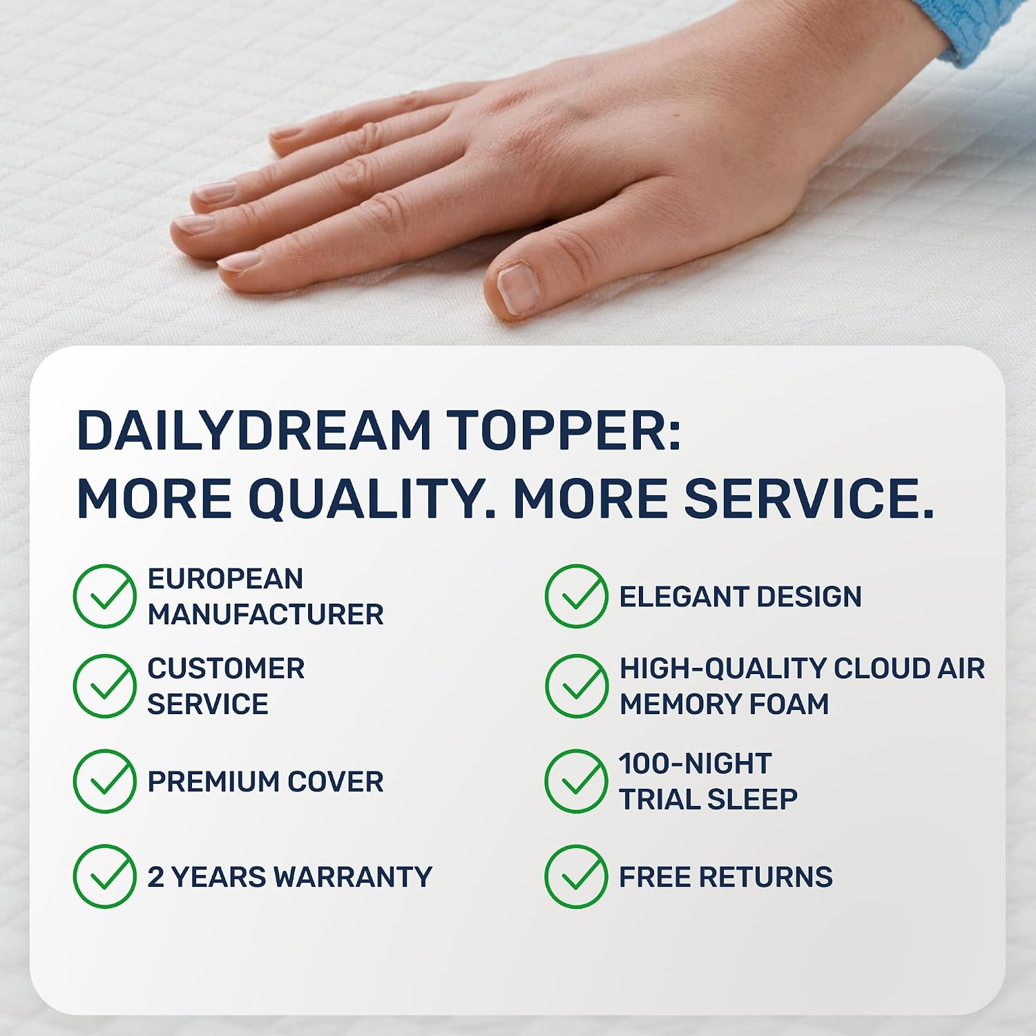 Detalle 2 de Dailydream Pure Model S Mattress Topper, 140 x 200 cm Memory Foam, 3.5 cm