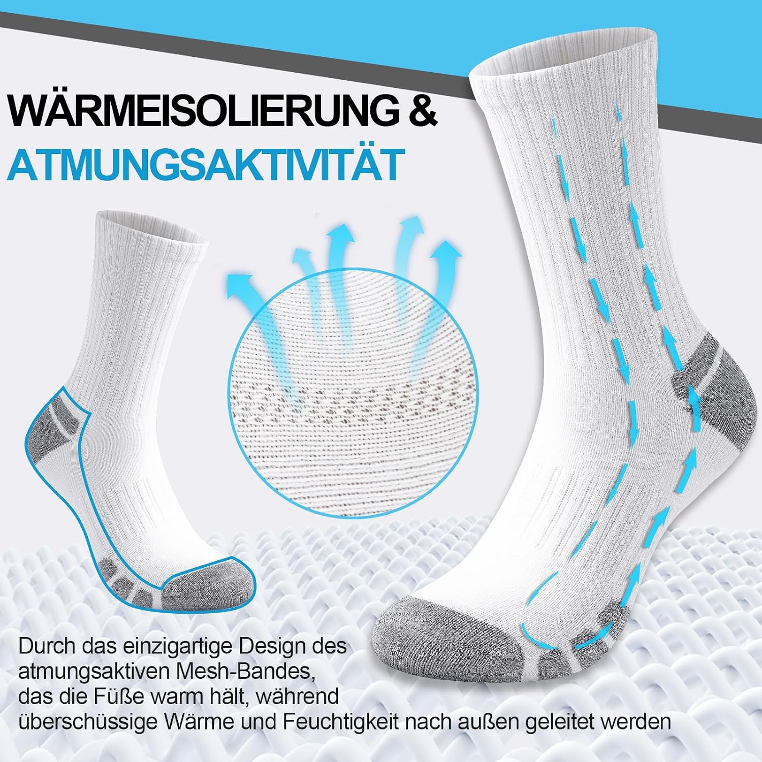 Detalle 2 de Cirorld Wandersocken Baumwolle 6 Paar