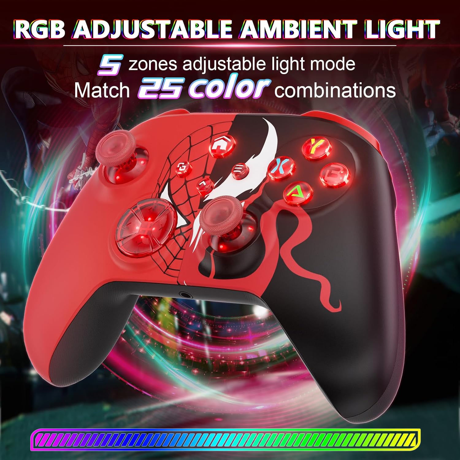 Detalle 2 de Nonbliep RGB Wireless Controller for Xbox Series S/X, Xbox One, PC/Android/iOS