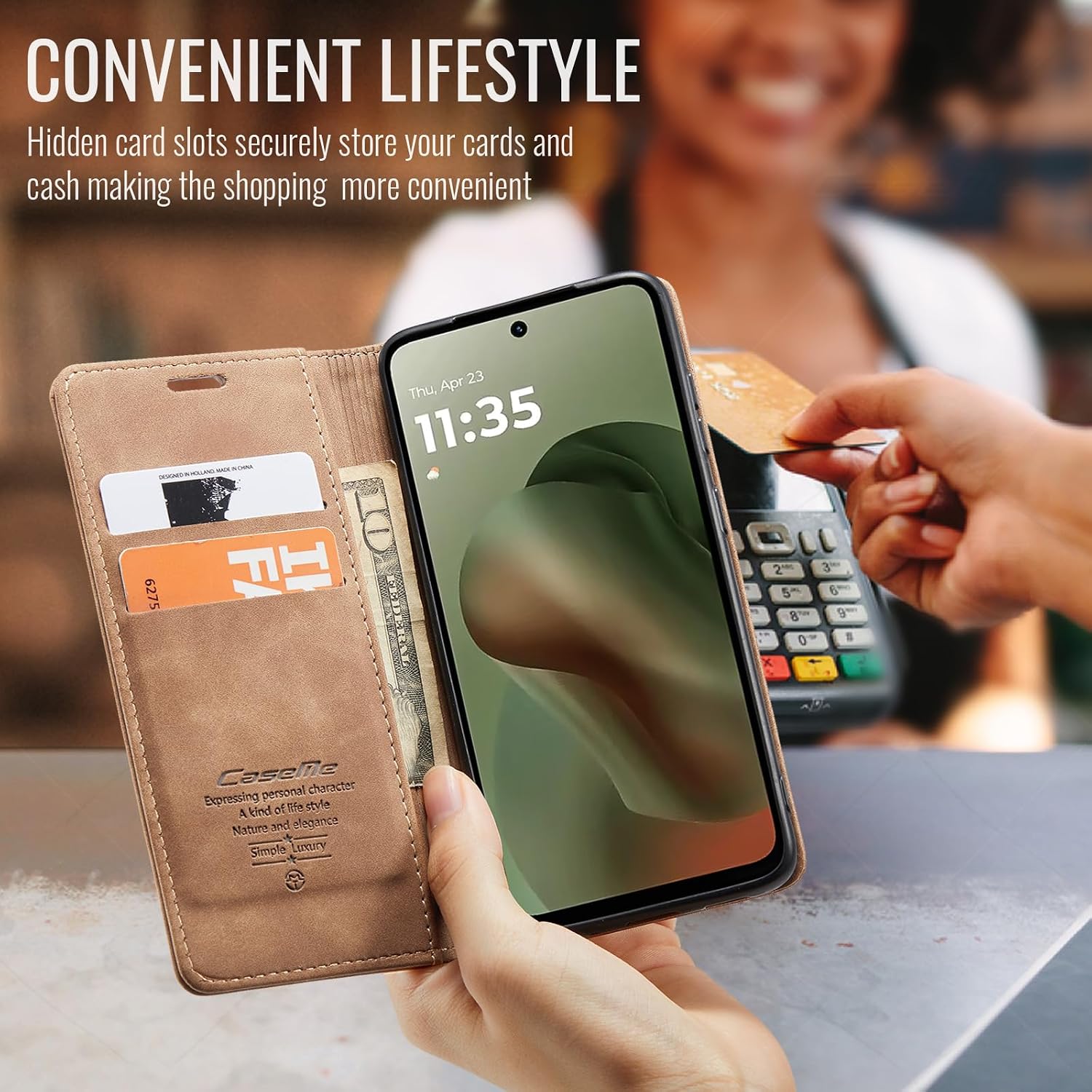 Thumbnail 6 de Handyhülle Motorola Moto G56 Folio Wallet braun